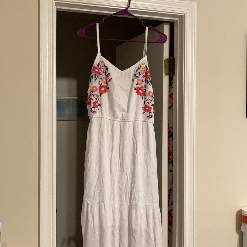 White embroidered maxi dress